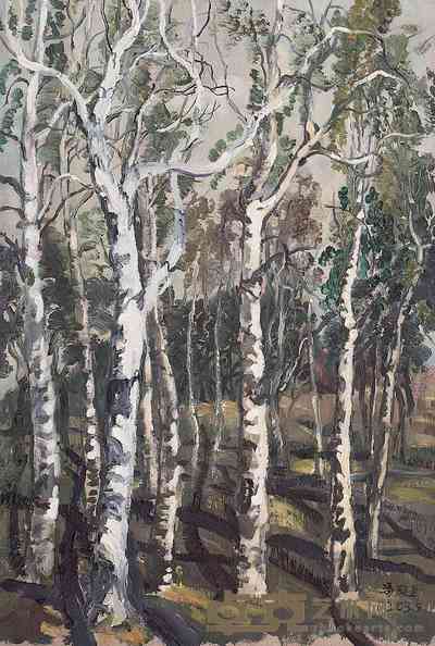 潘殿全 白桦林 71.5×49cm